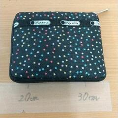 0115-250 LeSportsac エコバッグ 折り畳み 黒 星柄