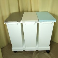 【紋別市発】ゴミ箱 分別 台座付タッチペール 3個セット キャス...