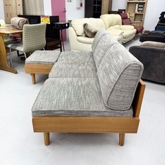 【超美品‼️】定価162,800円♪ ウニコ 180cm幅3人掛けソファ(アルベロ) オットマン付き チークカラー♪の画像