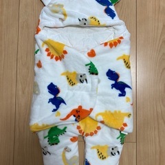 【美品】くま耳　ベビー　おくるみ　防寒　アウター　