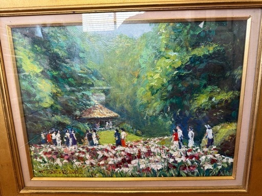 114.「花の内苑」髙橋一善 油絵 114.「花の内苑」髙橋一善 油絵