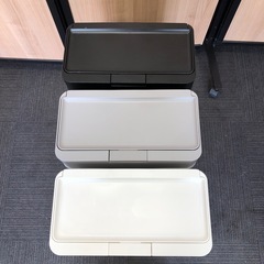 【中古品】like it ライクイット フタ付きゴミ箱 防臭 シールズ25 密閉ダストボックス ホワイト グレー 約25L 日本製の画像