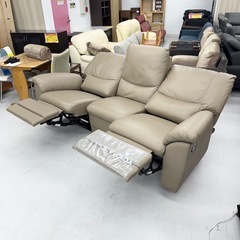 【展示品‼️】超高級♪ CALIA ITALIA 215cm幅3人掛けリクライニングソファ イタリア製 イタリアンレザー♪の画像