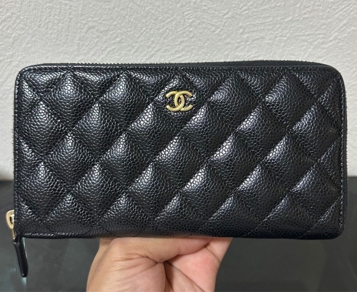 【掲載終了】CHANEL シャネルキャビアスキンマトラッセA50097ラウンドジップ長財布
