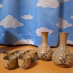 唐津焼　13代形右衛門　梅唐津酒器揃(箱付)の画像