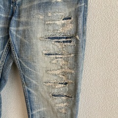 ルシェルブルー　ライトブルーダメージデニムパンツ　24の画像
