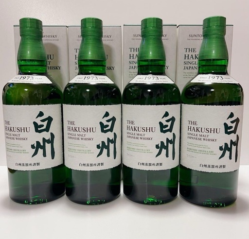 新品未開封 サントリー 白州 カートン付き　シングルモルトウイスキー 700ml・ 4本