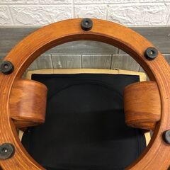 ss7171　エコーネス オットマン レザー ベージュ 木脚 EKORNES 薄茶 椅子 スツール 足置き オットマンのみ エコーネスオットマン 中古の画像