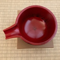 【新品未使用】根来塗　片口　3.8寸　木製漆器の片口椀　朱塗り　酒器　の画像