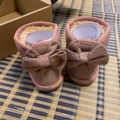 リボン付きファーブーツ13cm 新品の画像