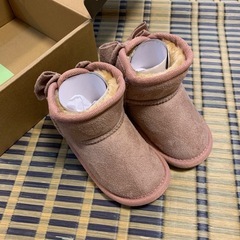 リボン付きファーブーツ13cm 新品