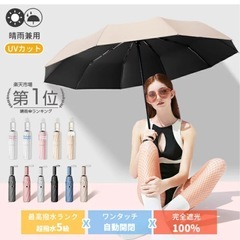 美品⭐︎UVカット　大きめサイズ　折りたたみ日傘　ホワイト