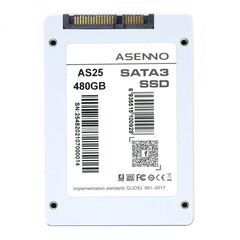 内蔵SSD 使用時間：74時間 ASENNO AS25 480GB SATA III 2.5インチの画像