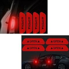 車用反射ステッカー4枚（レッド）の画像