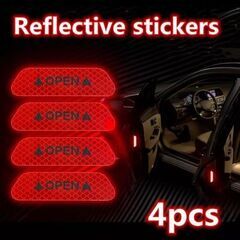 車用反射ステッカー4枚（レッド）