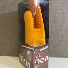 【A】01　シリコンミトンロング 鍋つかみ 耐熱ミトン オーブンミトン 未使用 オレンジ　②の画像