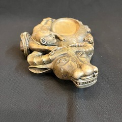 【未使用】 中国美術 硯 水牛唐人 龍 竜 澄泥硯の画像