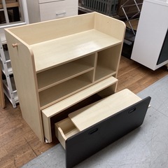 S761 ⭐  3点セット学習机 ランドセルラック 椅子付き コンパクト シンプル デスク付き  幅90cm USED 綺麗の画像