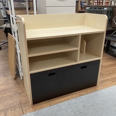 S761 ⭐  3点セット学習机 ランドセルラック 椅子付き コンパクト シンプル デスク付き  幅90cm USED 綺麗の画像