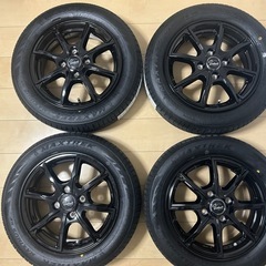 155/65R14 新品社外ブラックホイールタイヤ4本セット