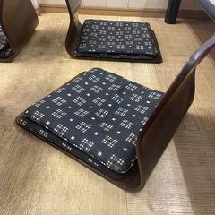 複数購入の方割引あり　座椅子 和モダン 当時物 座敷　座椅子　木製　レトロ　座敷　座布団付き　複数有りの画像