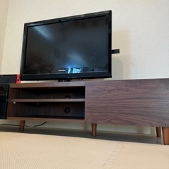 【取引確定】テレビ台 定価26,000円 収納 棚 脚付き 引き出し おしゃれ ★幅148×高さ35×40㎝　ブラウン　木目　木目調の画像