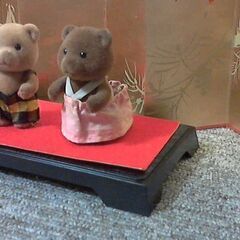シルバニア【レア】初期 子供　クマ ２色セット　関節稼動なし、固定タイプ　色違い　かわいいの画像