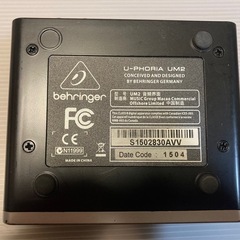 ベリンガー 2入力2出力 USBオーディオインターフェース ブラックの画像