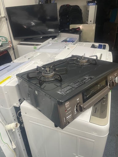 ガスコンロ[2口/左強火] IC-S37BM-L [約56cm(コンパクトタイプ) /都市ガス /左強火]