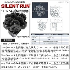 HINOMOTO SILENT RUNキャスターセット60mm (新品、未使用)の画像