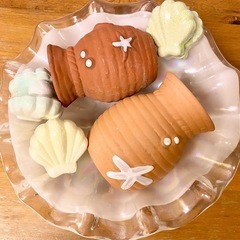 【モンステラ苗500円分以上購入で無料】タコ壺／大きな貝みたいなお皿／ペンギン親子／タコのコースター／ガーランドの画像