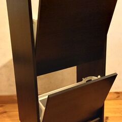 イケア黒のシューズキャビネット 