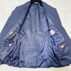 美品 XL ZARA ザラ スーツ セットアップ 光沢 ネイビー 50の画像
