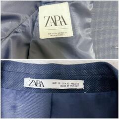 美品 XL ZARA ザラ スーツ セットアップ 光沢 ネイビー 50の画像