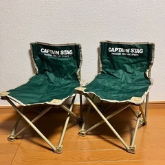 二個セット　CAPTAIN STAG コンパクトチェア〈ミニ〉の画像
