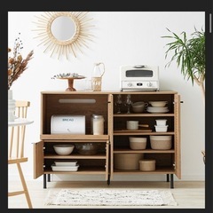 ラタン調キッチンカウンターの画像