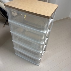 【売却済】ウッドトップ天板5段衣装ケースの画像