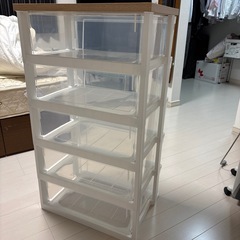 【売却済】ウッドトップ天板5段衣装ケースの画像
