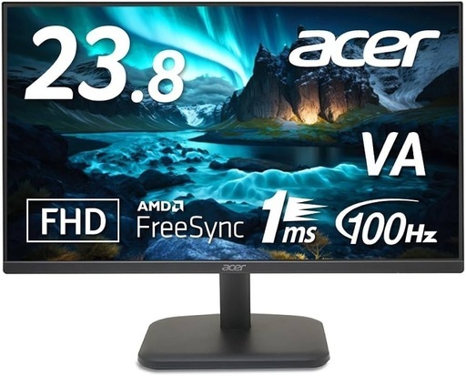 Acer 23.8インチ VA 非光沢 フルHD 100Hz 1ms モニター