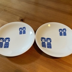 佐々重のこけし柄プレート2枚セット