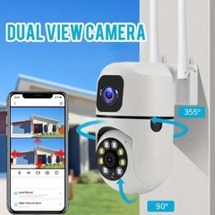 処分価格2,000円→1,500円【047】新品1 台 ワイヤレス2.4GHz 屋内デュアルレンズセキュリティWi-Fi カメラの画像