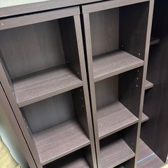【取引中】スライド式本棚 ロータイプ 茶色の画像