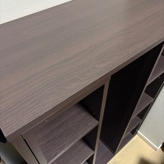 【取引中】スライド式本棚 ロータイプ 茶色の画像