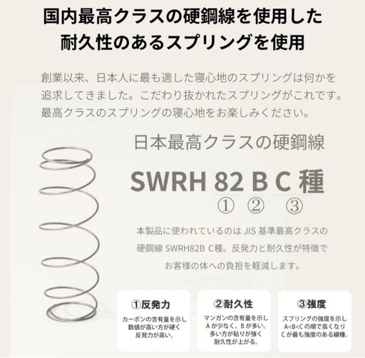 【未使用】ポケットコイルマットレス 夜香ハイグレード2