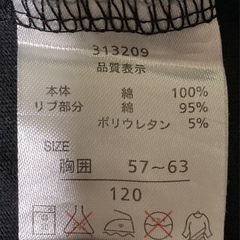 子供服　サイズ120 Ｔシャツ半袖　黒の画像