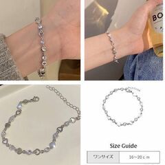 韓国/ハートシルバーブレスレット（新品）の画像