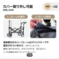 幌付き折り畳みキャリーカート(オリーブグリーン)🍀の画像