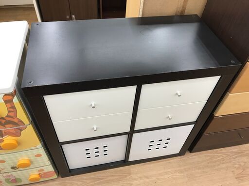 ★ジモティ割あり★ IKEA シェルフユニット ブラック H79×W79×D39 クリーニング済み KJ7731
