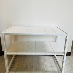 ニトリ　シンク下収納　伸縮ラック　白　の画像