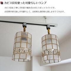 お花とカピス貝のダクトレール専用スポットライト　ペンダントライトの画像